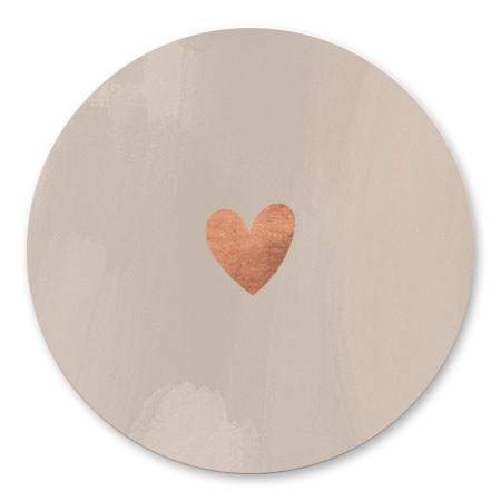 Beige hartje waterverf